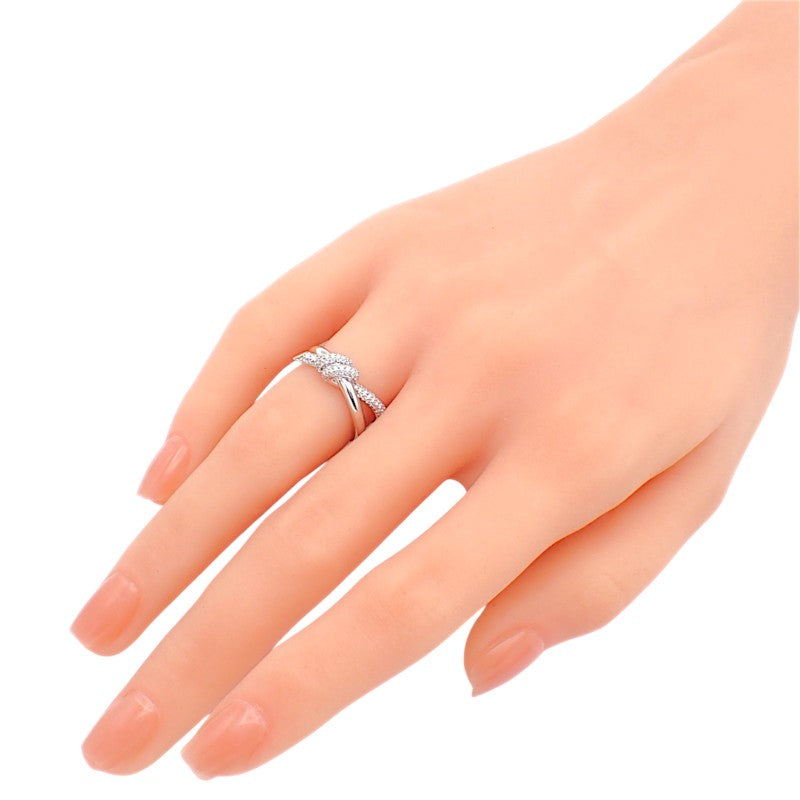 ティファニー TIFFANY&Co. ノット ダブル ロウ 9.5号 70301822 リング K18ホワイトゴールド ダイヤモンド レディース【中古】【Aランク】