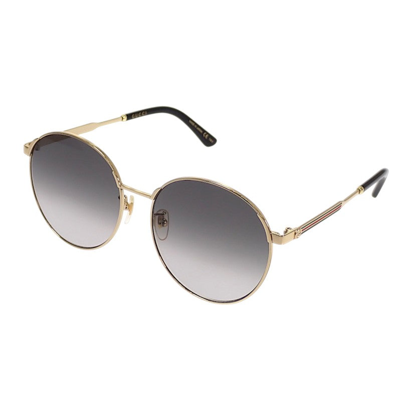 グッチ GUCCI インターロッキングG GG0206SK サングラス メタル グレー ゴールド レディース メンズ ユニセックス【中古】【Aランク】