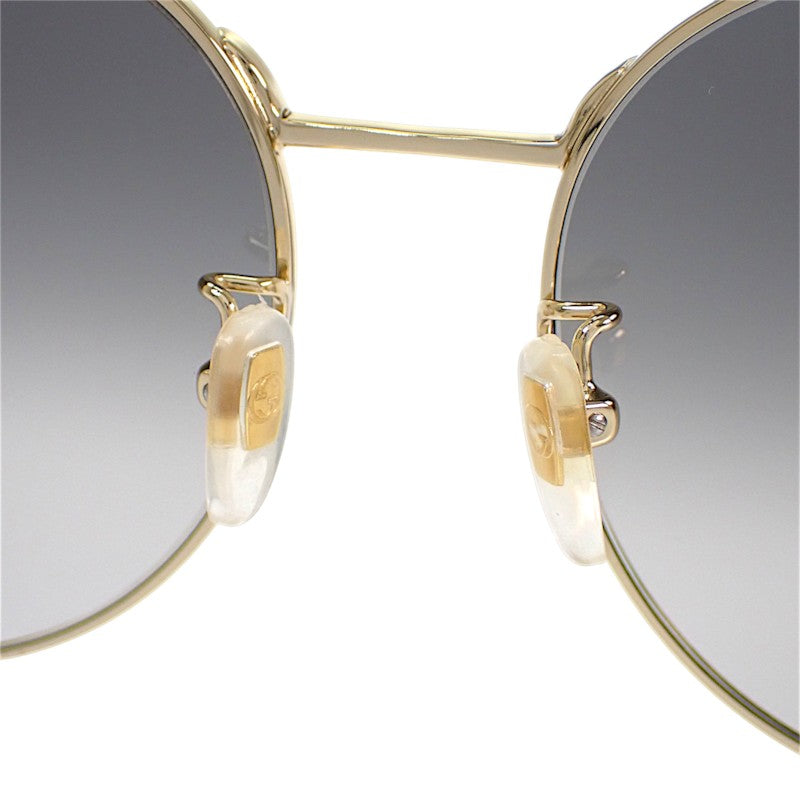 グッチ GUCCI インターロッキングG GG0206SK サングラス メタル グレー ゴールド レディース メンズ ユニセックス【中古】【Aランク】
