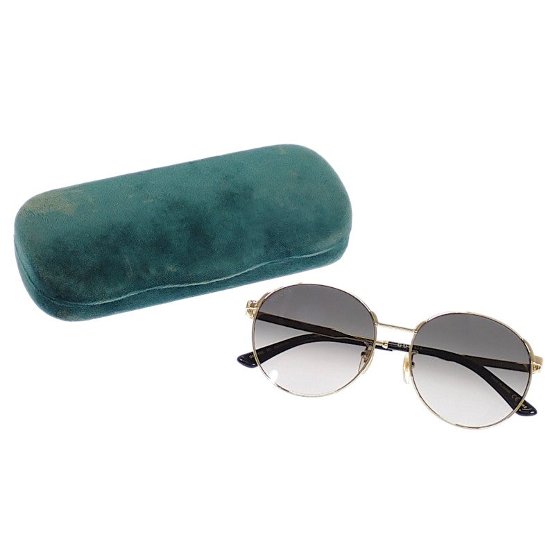 グッチ GUCCI インターロッキングG GG0206SK サングラス メタル グレー ゴールド レディース メンズ ユニセックス【中古】【Aランク】