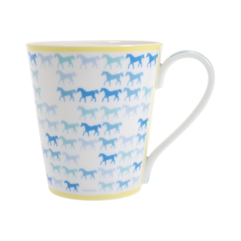 エルメス HERMES カヴァルカラーマグカップ 食器 ポーセリン ブルー【中古】【Sランク】