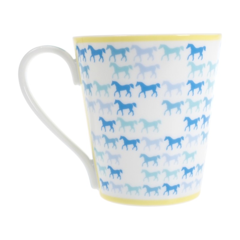 エルメス HERMES カヴァルカラーマグカップ 食器 ポーセリン ブルー【中古】【Sランク】