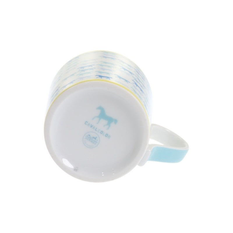 エルメス HERMES カヴァルカラーマグカップ 食器 ポーセリン ブルー【中古】【Sランク】