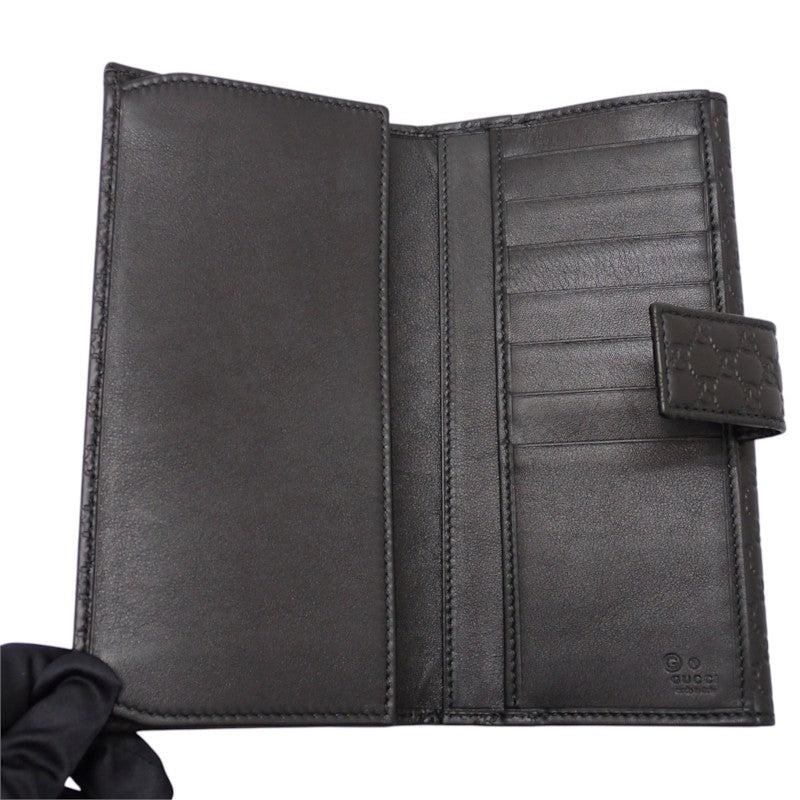 グッチ GUCCI Wホック 449393_BMJ1G_1000 長財布 レザー ブラック ゴールド金具 メンズ レディース【中古】【Aランク】