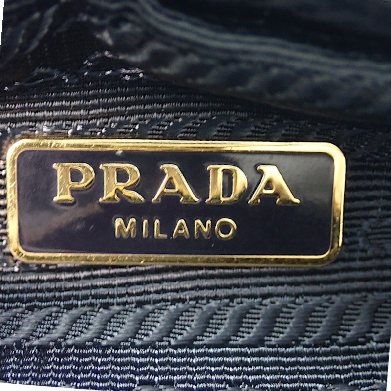プラダ PRADA デニム 1N0175 ポーチ デニム ブルー ゴールド金具 レディース メンズ【中古】【Bランク】