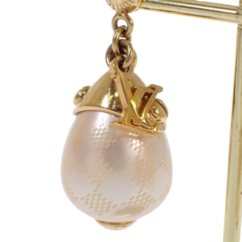 ルイヴィトン LOUIS VUITTON ブックルドレイユ ダミエパール M66538 ピアス メタル フェイクパール ゴールド レディース【中古】【ABランク】