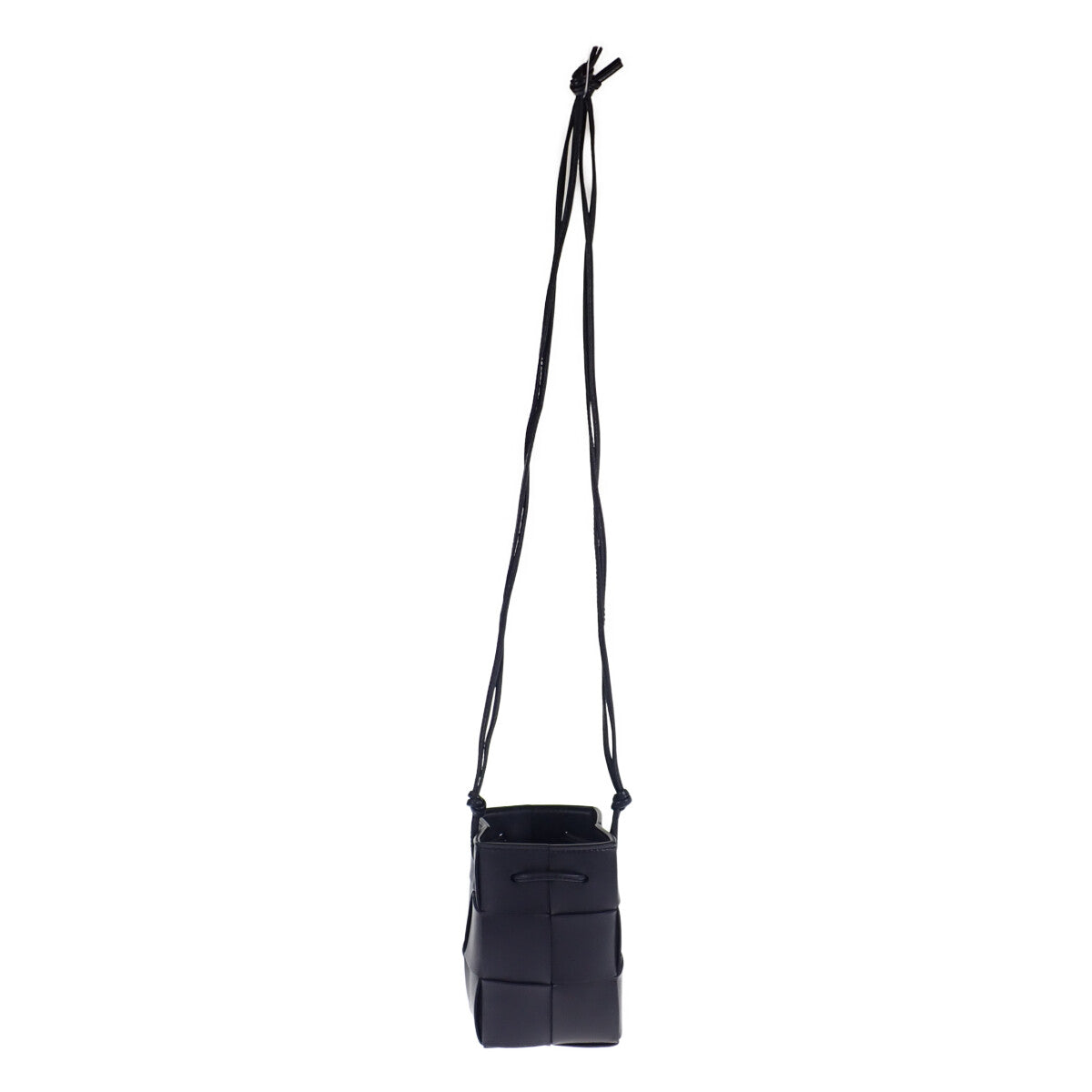ボッテガヴェネタ BOTTEGA VENETA カセットミニ クロスボディバケット 680217VCQC48837 ショルダーバッグ ラムスキン イントレチャート ネイビー レディース【中古】【ABランク】