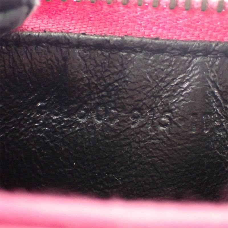 サンローラン SAINT LAURENT モノグラム フラグメント ジップカードケース 607915 カードケース カーフ ピンク ゴールド金具 レディース【中古】【ABランク】