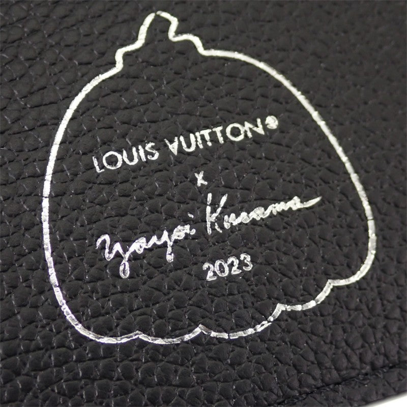 ルイヴィトン LOUIS VUITTON ポルトフォイユ・ヴィクトリーヌ 草間彌生 M81956 二つ折り財布 モノグラムアンプラント ブラック ピンク シルバー金具 レディース【中古】【ABランク】