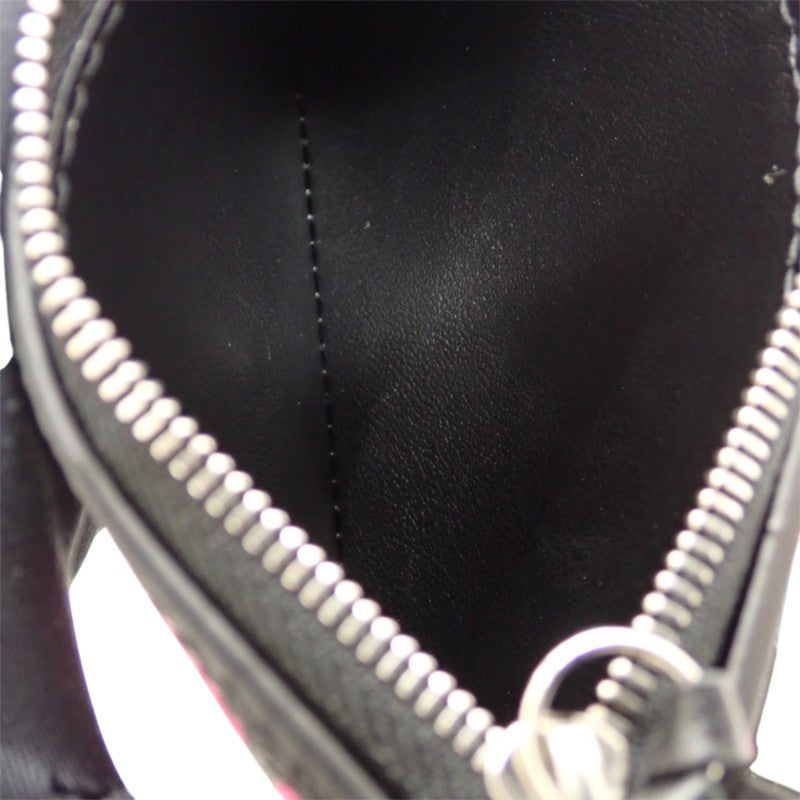 ルイヴィトン LOUIS VUITTON ポルトフォイユ・ヴィクトリーヌ 草間彌生 M81956 二つ折り財布 モノグラムアンプラント ブラック ピンク シルバー金具 レディース【中古】【ABランク】