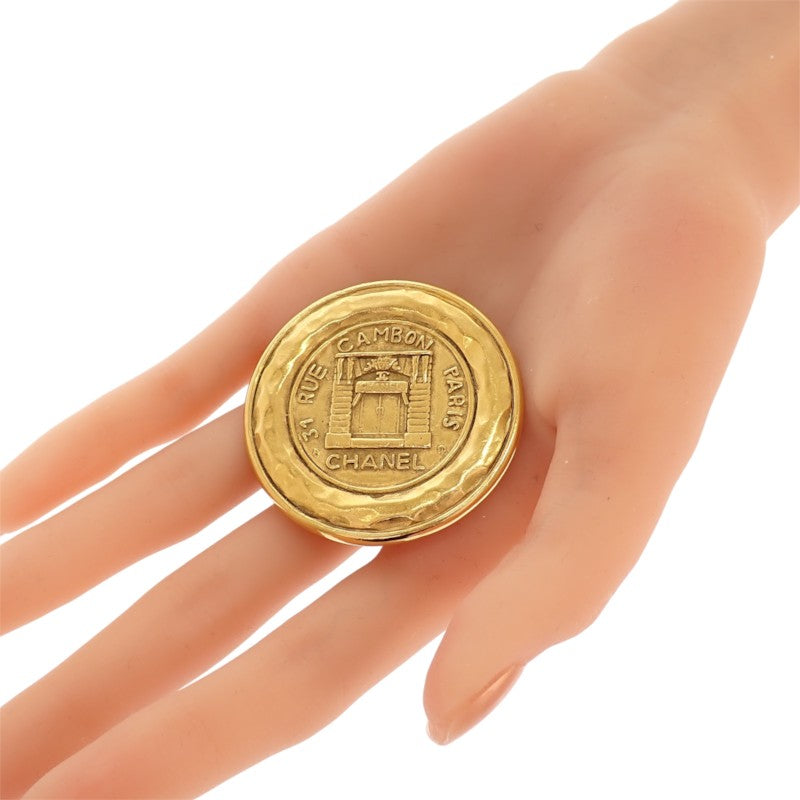 シャネル CHANEL 31 RUE CAMBON PARIS ヴィンテージ ラウンド ブローチ メタル ゴールド レディース【中古】【Bランク】