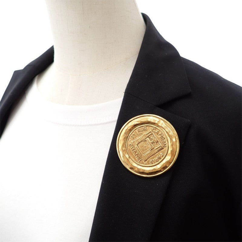 シャネル CHANEL 31 RUE CAMBON PARIS ヴィンテージ ラウンド ブローチ メタル ゴールド レディース【中古】【Bランク】