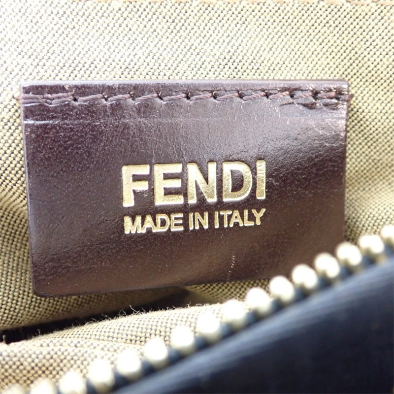 フェンディ FENDI レオパード柄 ワンショルダー 8BR448-GT6 ショルダーバッグ キャンバス レザー ブラウン ブラック ゴールド金具 レディース【中古】【ABランク】