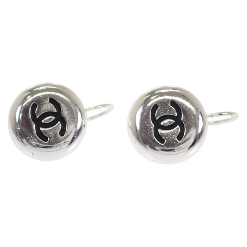 シャネル CHANEL ココマーク ヴィンテージ フック ピアス メタル シルバー ブラック レディース【中古】【Bランク】