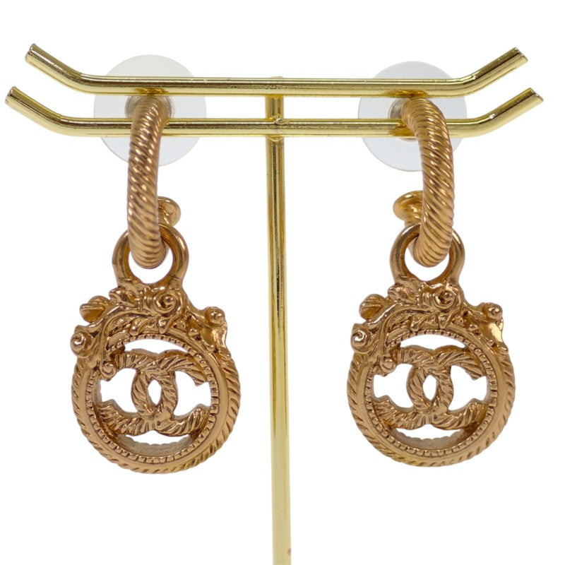 シャネル CHANEL ココマーク ロープツイスト ヴィンテージ フープ ピアス メタル ゴールド レディース【中古】【ABランク】