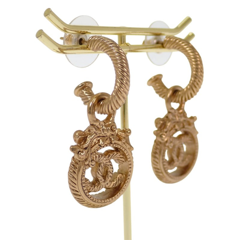 シャネル CHANEL ココマーク ロープツイスト ヴィンテージ フープ ピアス メタル ゴールド レディース【中古】【ABランク】