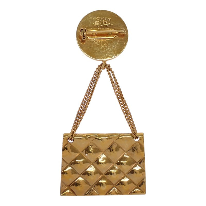 シャネル CHANEL ココマーク マトラッセ バッグモチーフ ヴィンテージ ブローチ メタル ゴールド レディース【中古】【Bランク】