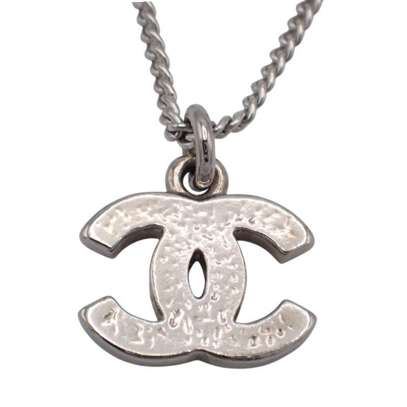シャネル CHANEL ココマーク ネックレス メタル クリスタル シルバー 銀色 シルバー金具 レディース【中古】【ABランク】