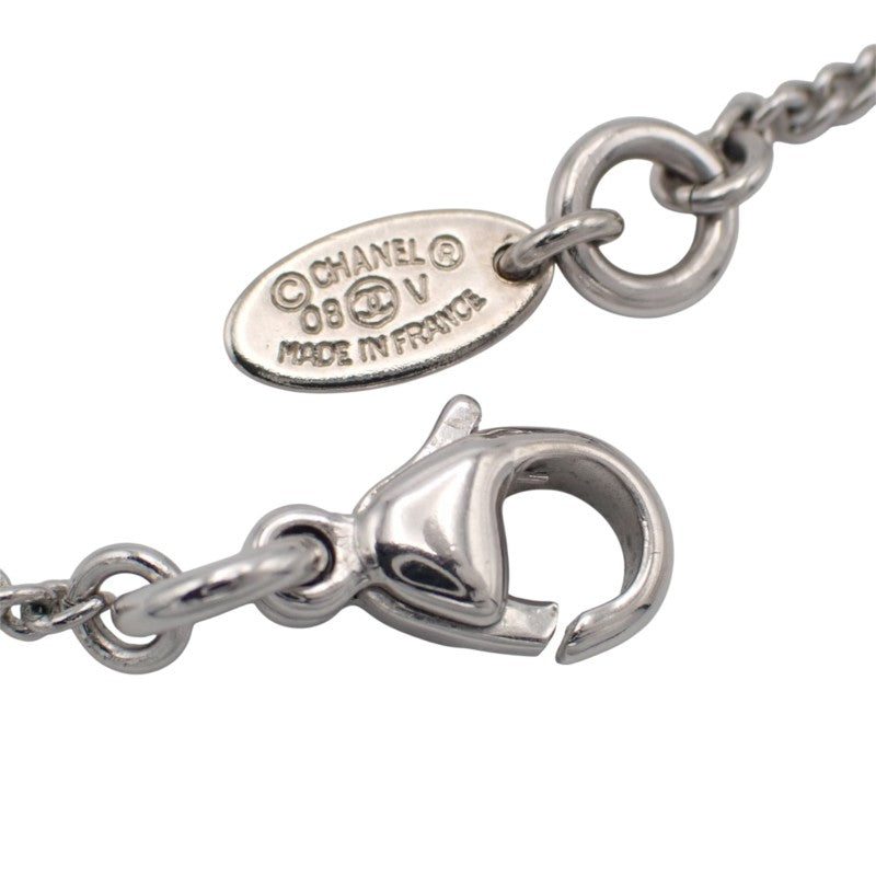 シャネル CHANEL ココマーク ネックレス メタル クリスタル シルバー 銀色 シルバー金具 レディース【中古】【ABランク】