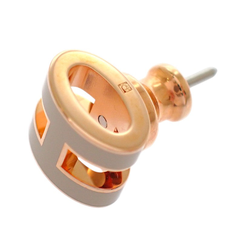 エルメス HERMES ミニ ポップ H ピアス メタル ピンクゴールド グレージュ レディース【中古】【Aランク】