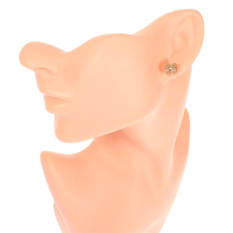 エルメス HERMES ミニ ポップ H ピアス メタル ピンクゴールド グレージュ レディース【中古】【Aランク】
