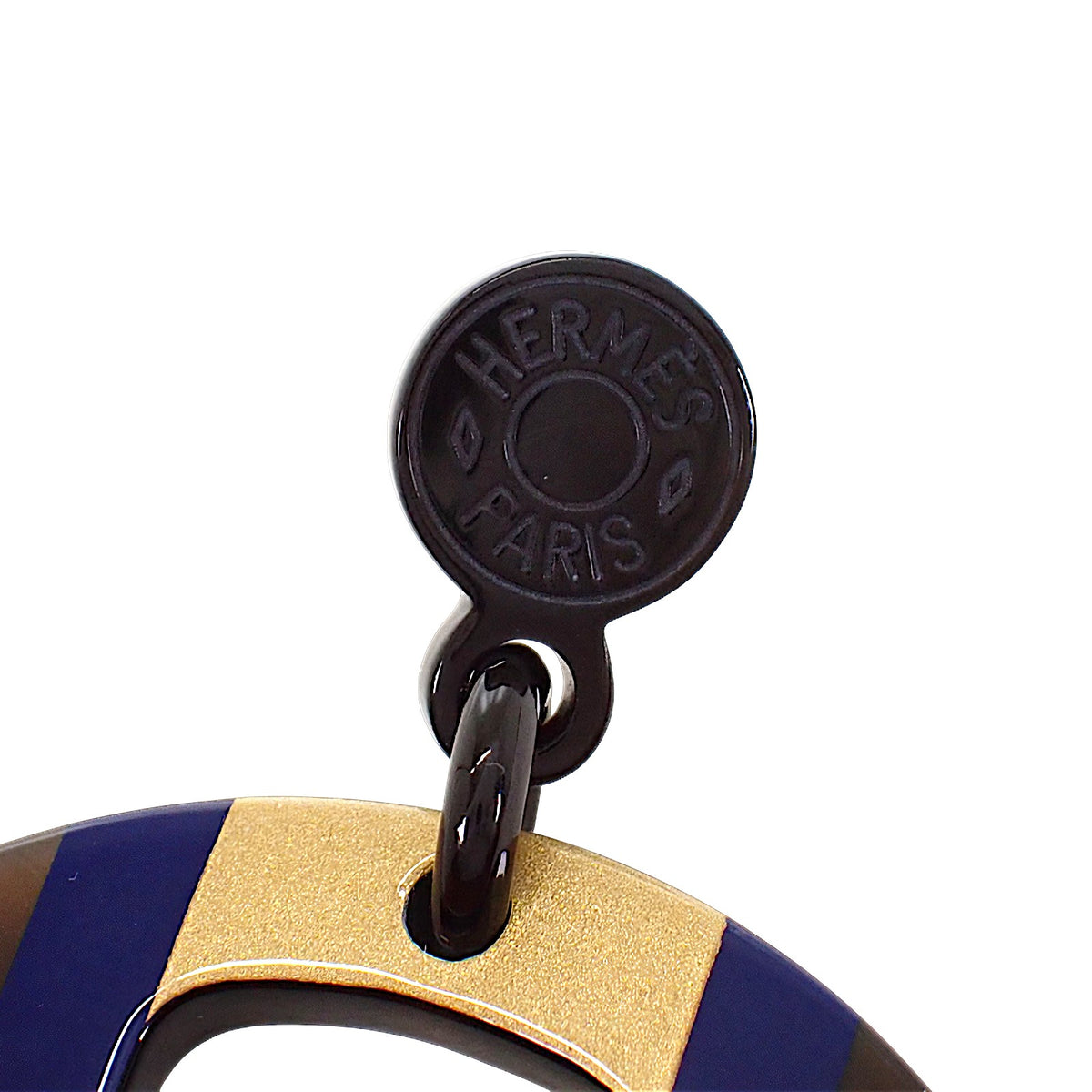 エルメス HERMES Hエキップ H057086FL25 ピアス バッファローホーン ブルー ブラウン レディース【中古】【Aランク】