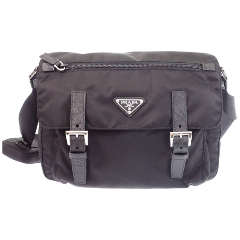 プラダ PRADA Re-Nylon ショルダー 1BD953 ショルダーバッグ ナイロン ブラック シルバー金具 メンズ レディース【中古】【Aランク】