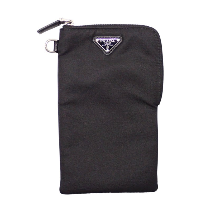 プラダ PRADA ストラップナイロンポーチ 2TT091_2DMI_F0002 ショルダーバッグ Re-Nylon ブラック シルバー金具 メンズ レディース【中古】【Aランク】