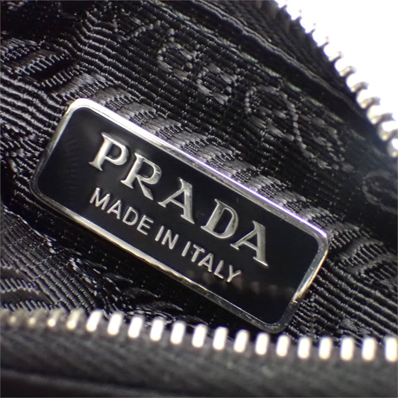 プラダ PRADA ストラップナイロンポーチ 2TT091_2DMI_F0002 ショルダーバッグ Re-Nylon ブラック シルバー金具 メンズ レディース【中古】【Aランク】