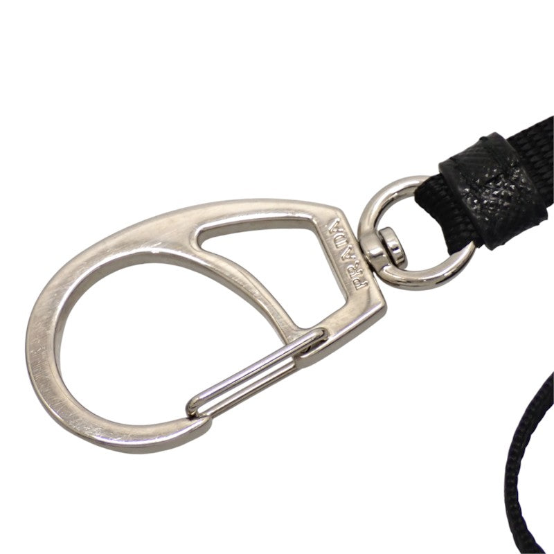プラダ PRADA ストラップナイロンポーチ 2TT091_2DMI_F0002 ショルダーバッグ Re-Nylon ブラック シルバー金具 メンズ レディース【中古】【Aランク】