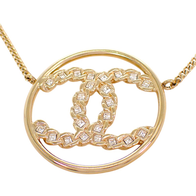 シャネル CHANEL CC サークル ペンダント ネックレス メタル ゴールド メンズ レディース【中古】【Aランク】
