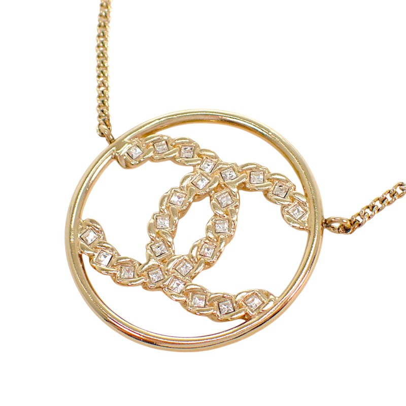 シャネル CHANEL CC サークル ペンダント ネックレス メタル ゴールド メンズ レディース【中古】【Aランク】