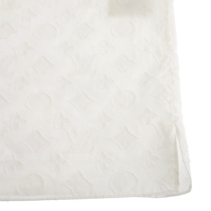 ルイヴィトン LOUIS VUITTON モノグラム フリル 34 1A5M04 ブラウス コットン ホワイト ゴールド金具 レディース【中古】【ABランク】