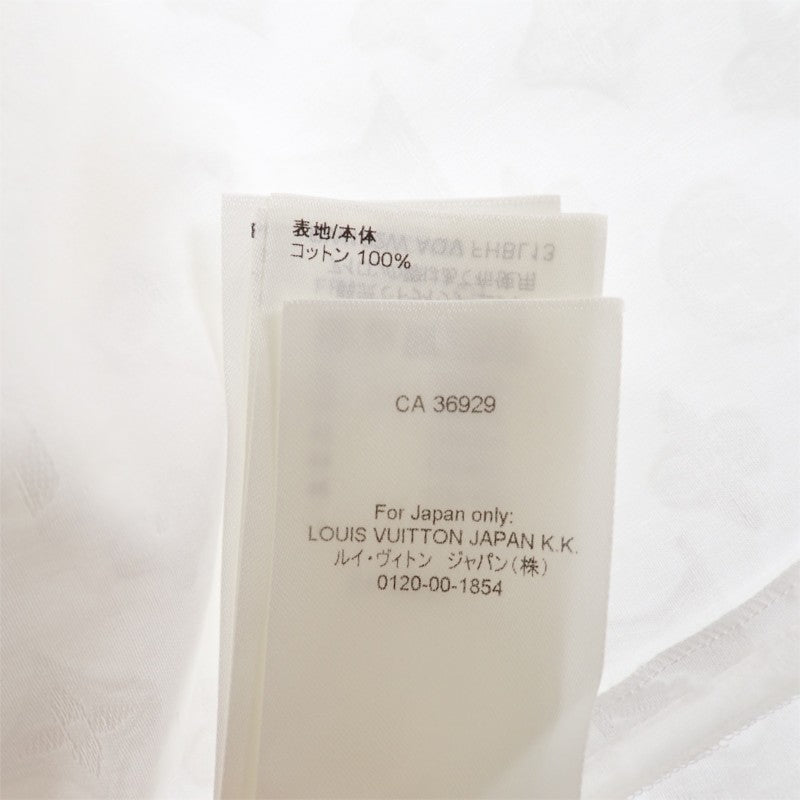 ルイヴィトン LOUIS VUITTON モノグラム フリル 34 1A5M04 ブラウス コットン ホワイト ゴールド金具 レディース【中古】【ABランク】