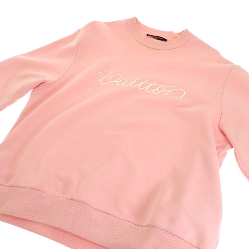 ルイヴィトン LOUIS VUITTON エンブロイダリー シグネチャー クルーネック M 1AJDV4 スウェット コットン ペールピンク メンズ ユニセックス【中古】【ABランク】