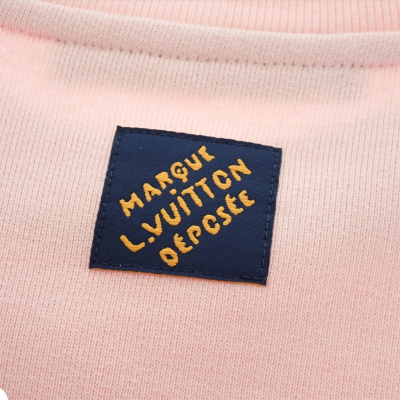 ルイヴィトン LOUIS VUITTON エンブロイダリー シグネチャー クルーネック M 1AJDV4 スウェット コットン ペールピンク メンズ ユニセックス【中古】【ABランク】
