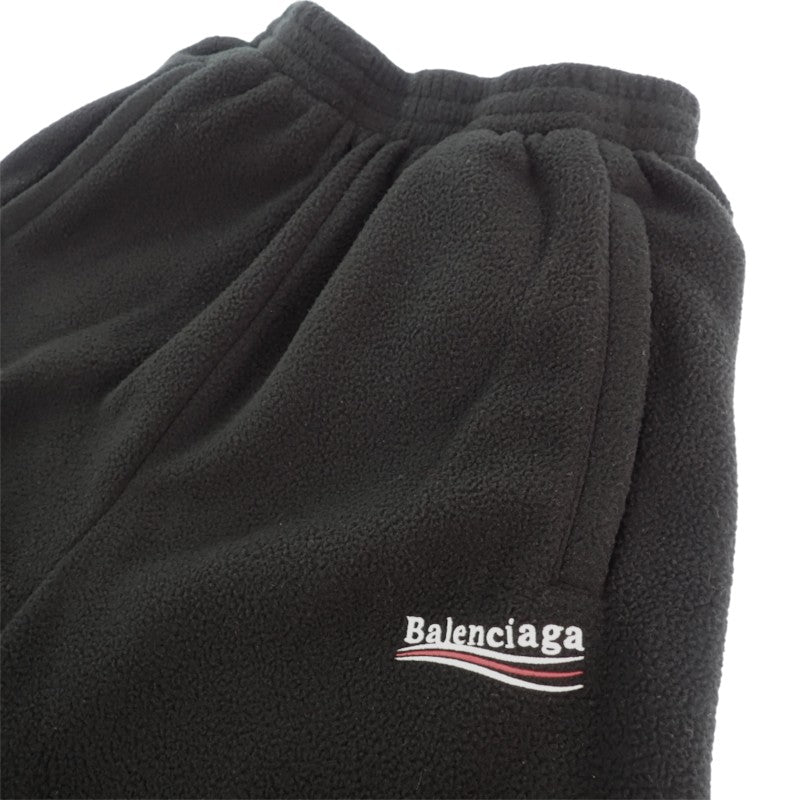 バレンシアガ BALENCIAGA ポリティカル キャンペーン フリースパンツ XXS 744513 T0VV1 1000 パンツ ポリエステル ブラック メンズ レディース ユニセックス【中古】【ABランク】