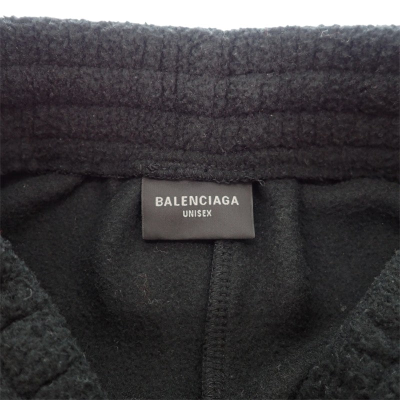 バレンシアガ BALENCIAGA ポリティカル キャンペーン フリースパンツ XXS 744513 T0VV1 1000 パンツ ポリエステル ブラック メンズ レディース ユニセックス【中古】【ABランク】
