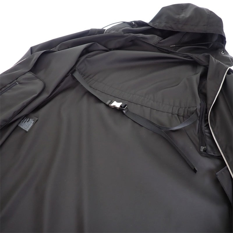 プラダ PRADA フーデッドロングコート 36 291829_S202_1WQ8 ナイロンジャケット Re-Nylon ブラック シルバー金具 レディース【中古】【ABランク】