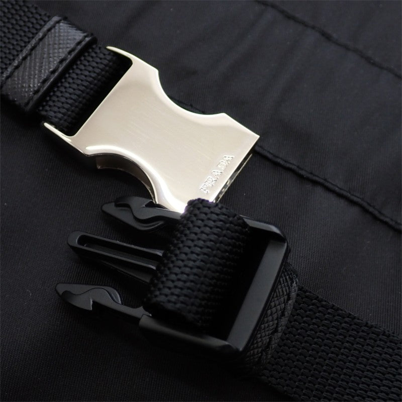 プラダ PRADA フーデッドロングコート 36 291829_S202_1WQ8 ナイロンジャケット Re-Nylon ブラック シルバー金具 レディース【中古】【ABランク】