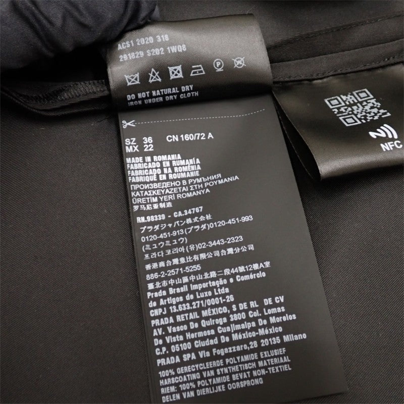 プラダ PRADA フーデッドロングコート 36 291829_S202_1WQ8 ナイロン