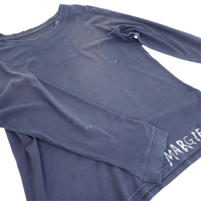 メゾンマルジェラ MAISON MARGIELA ラウンドネック ヴィンテージ ロングスリーブ M S50GC0696 S24567 長袖Ｔシャツ コットン ネイビー メンズ レディース【中古】【ABランク】