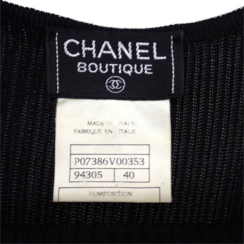 シャネル CHANEL ノースリーブ 40 P07386_V00353_94305 ワンピース レーヨン ブラック レディース【中古】【ABランク】