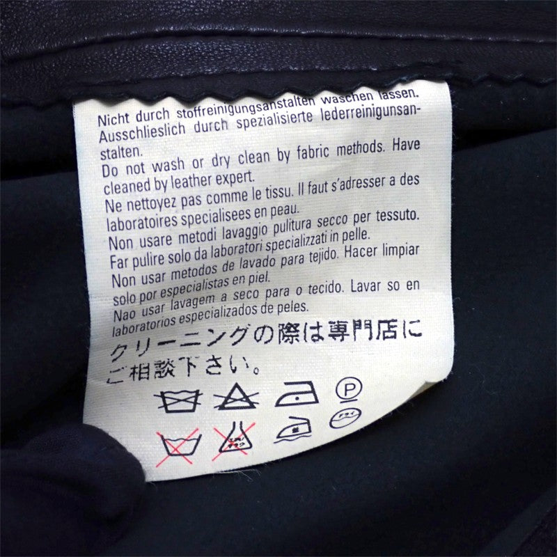 フェンディ FENDI レザー ヴィンテージ 44 FD1022 半袖Ｔシャツ ラムスキン ブラック レディース【中古】【ABランク】