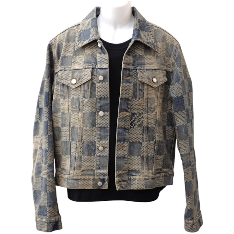 ルイヴィトン LOUIS VUITTON ダミエ 50 デニムジャケット コットン ブルー メンズ【中古】【ABランク】