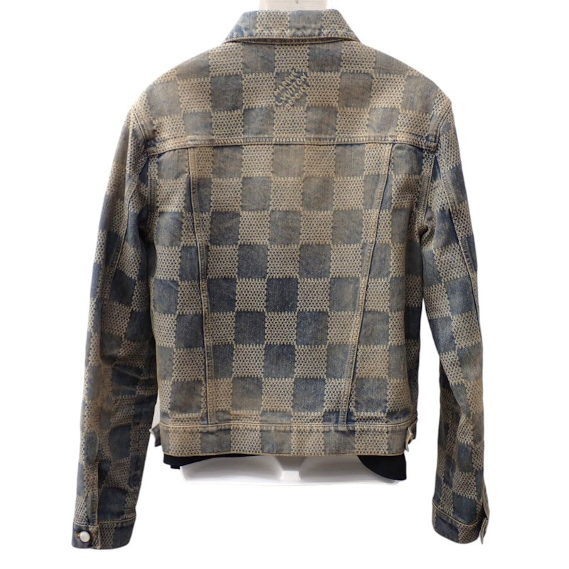 ルイヴィトン LOUIS VUITTON ダミエ 50 デニムジャケット コットン ブルー メンズ【中古】【ABランク】