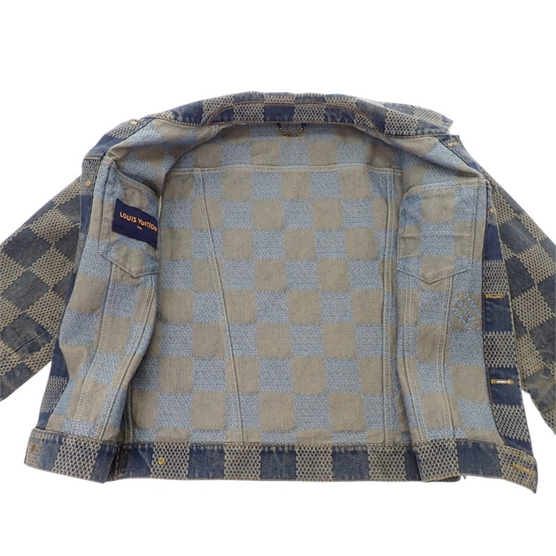 ルイヴィトン LOUIS VUITTON ダミエ 50 デニムジャケット コットン ブルー メンズ【中古】【ABランク】