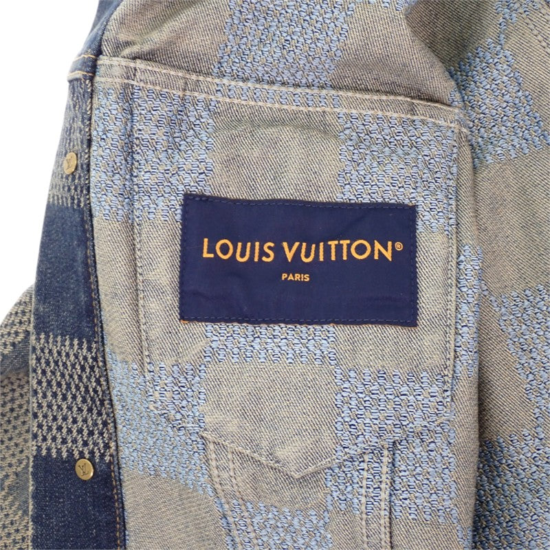 ルイヴィトン LOUIS VUITTON ダミエ 50 デニムジャケット コットン ブルー メンズ【中古】【ABランク】