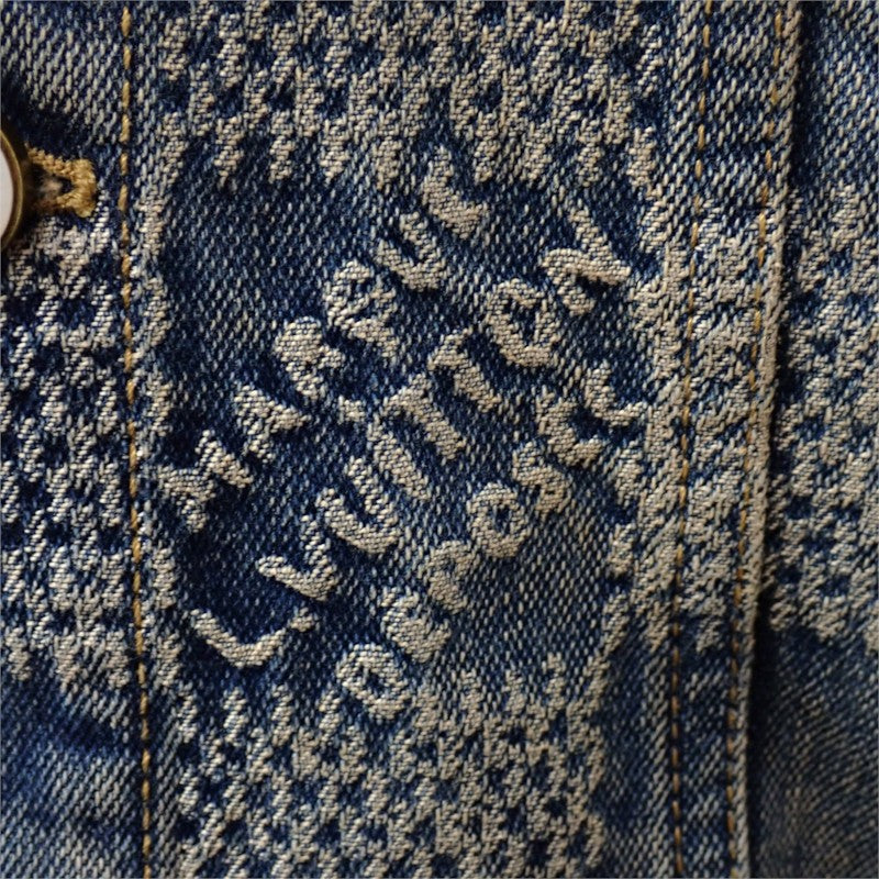 ルイヴィトン LOUIS VUITTON ダミエ 50 デニムジャケット コットン ブルー メンズ【中古】【ABランク】