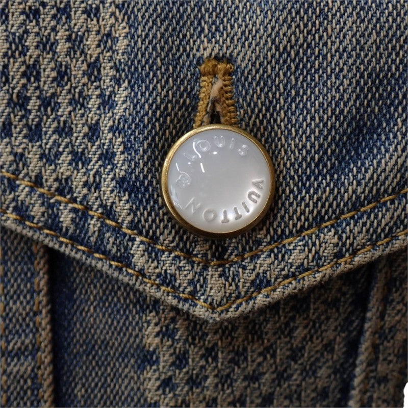 ルイヴィトン LOUIS VUITTON ダミエ 50 デニムジャケット コットン ブルー メンズ【中古】【ABランク】